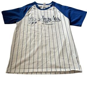 Los Angeles Dodgers pinstripe raglan t-shirt. M